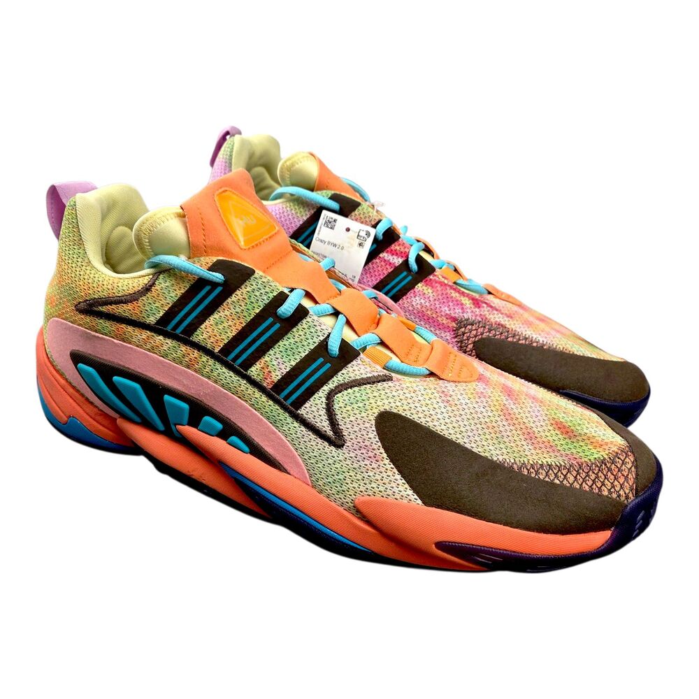 adidas Pharrell Hu x Crazy BYW 2.0 'Chalk Coral' FU7369 Men's Size 19 NEW